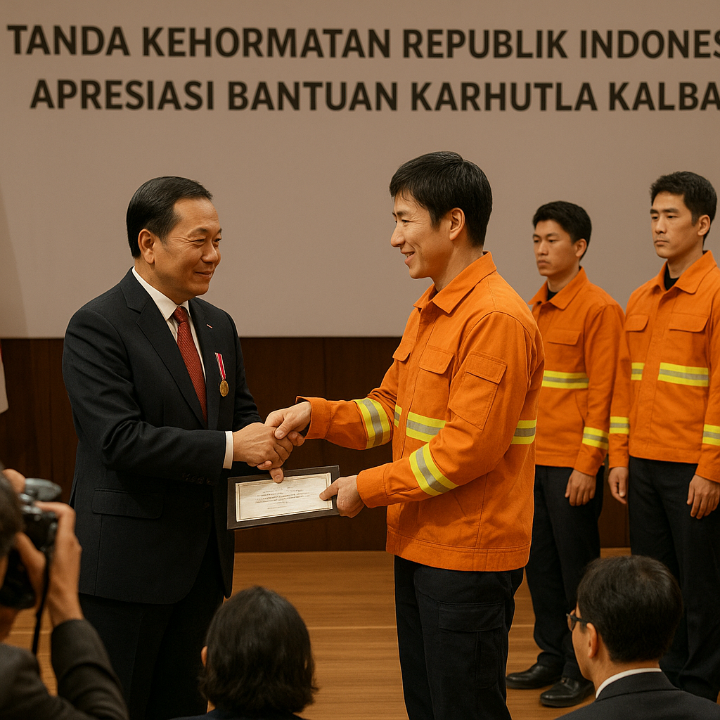Apresiasi Bantuan Karhutla, 361 Anggota Tim Jepang Terima Tanda Kehormatan RI