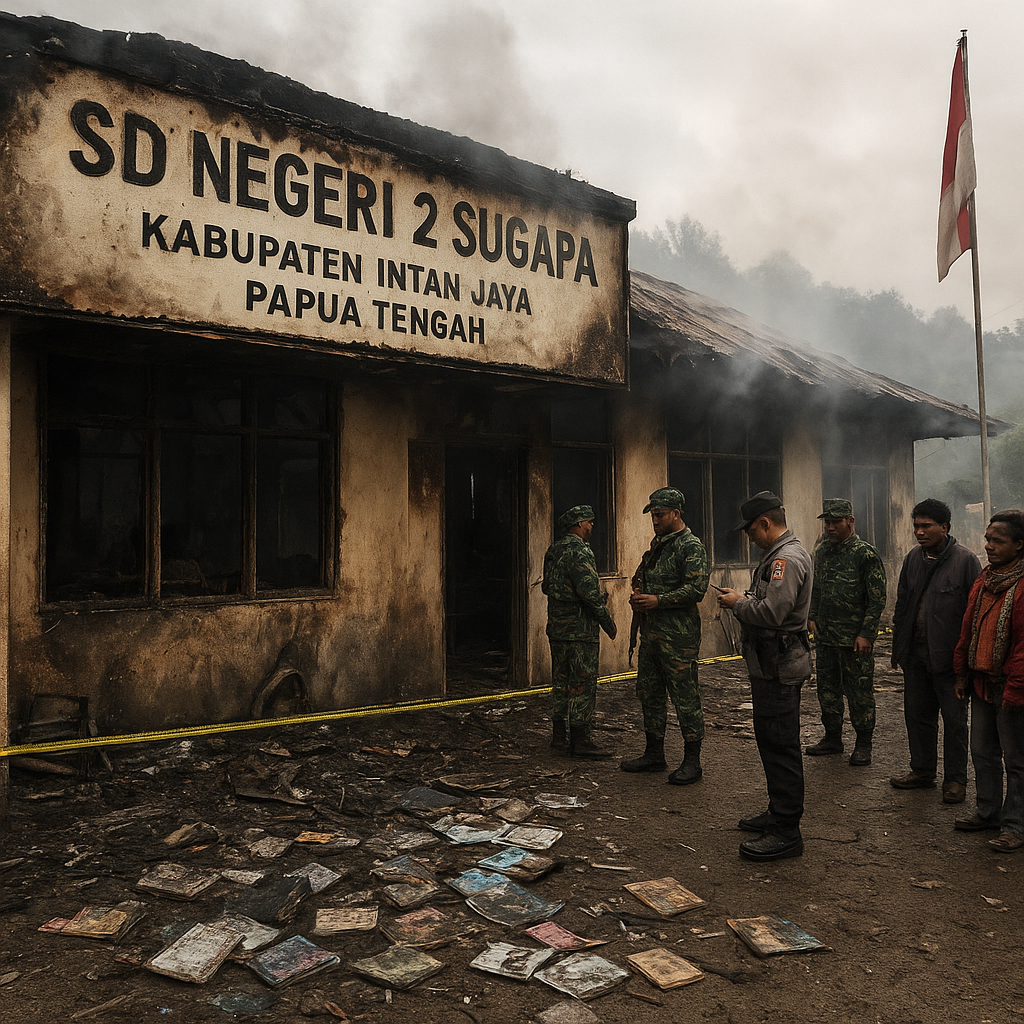 Gangguan Kamtibmas di Kabupaten Intan Jaya: KKB Bakar Gedung Sekolah Dasar