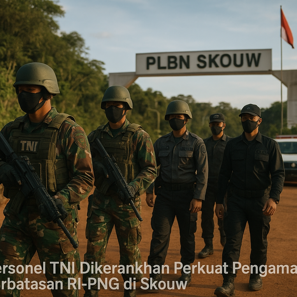 Personel TNI Dikerahkan Perkuat Pengamanan Perbatasan RI-PNG di Skouw