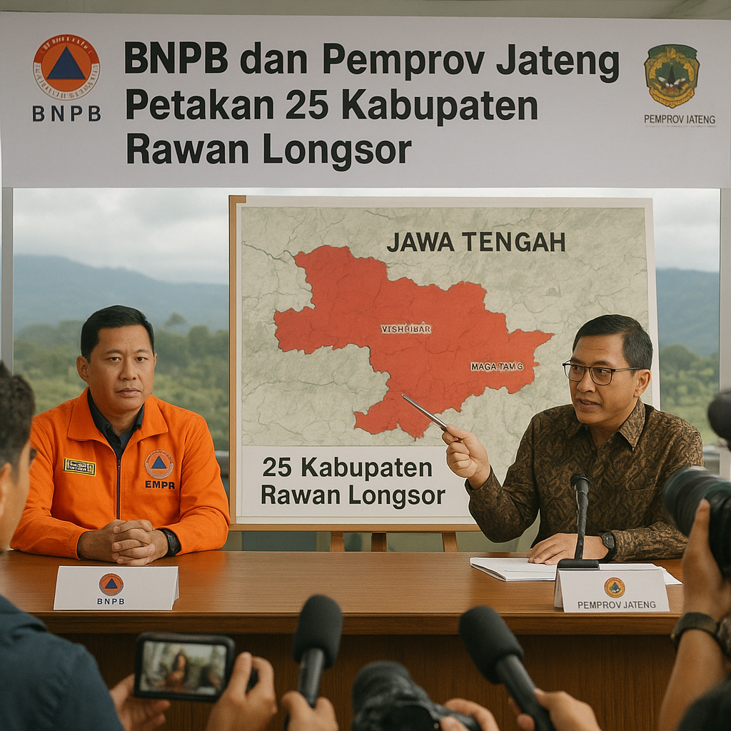 BNPB dan Pemprov Jateng Petakan 25 Kabupaten Rawan Longsor