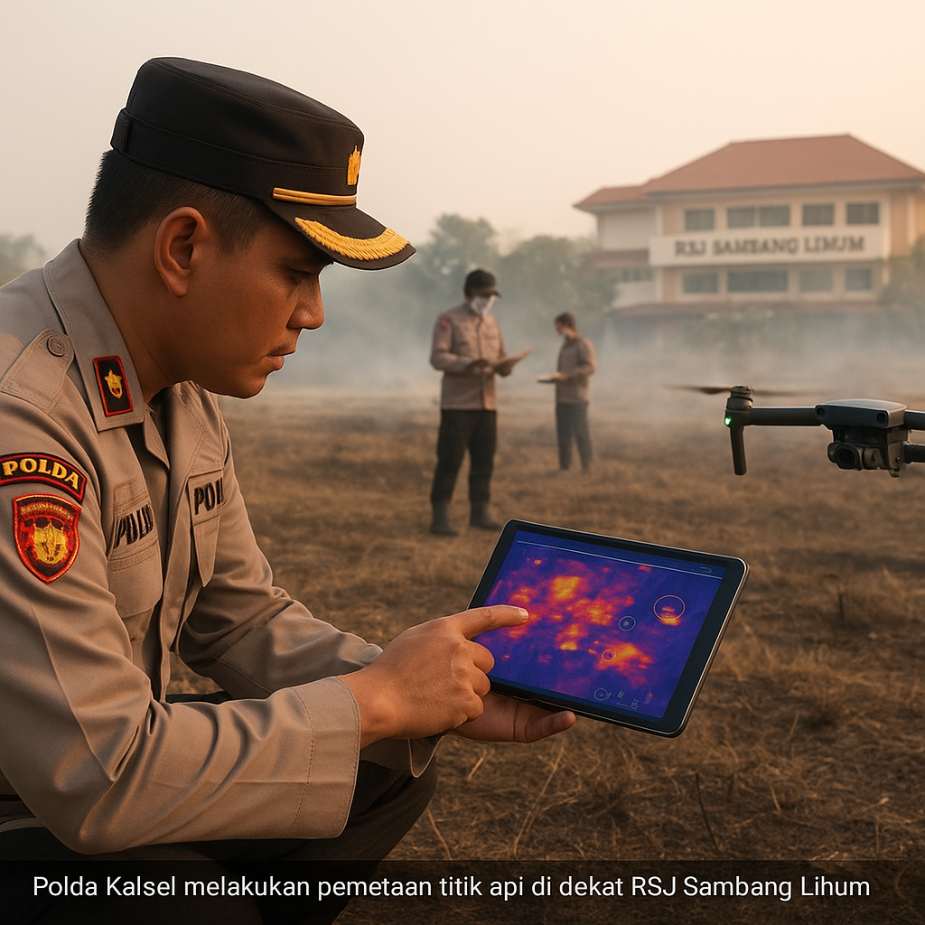 Polda Kalsel Memetakan Lokasi Karhutla di Sekitar RSJ Sambang Lihum
