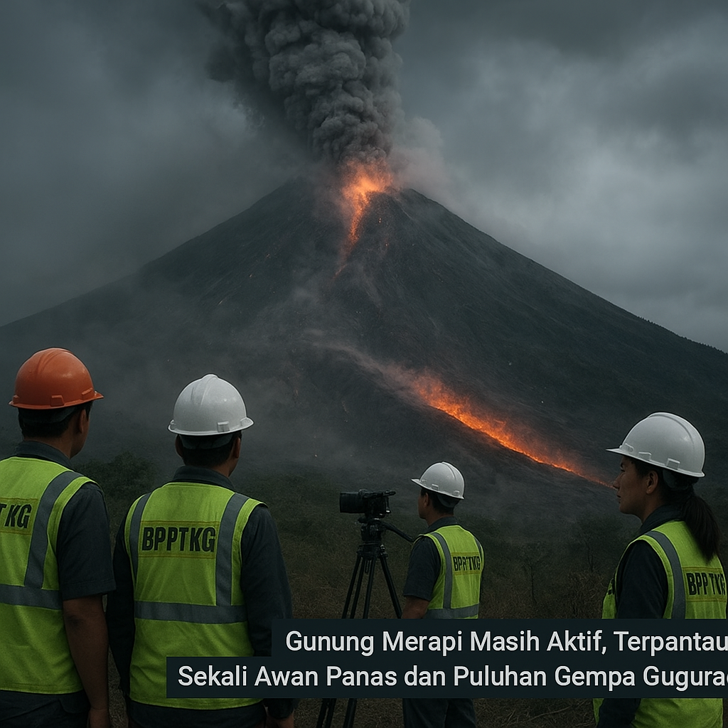 Gunung Merapi Masih Aktif, Terpantau Sekali Awan Panas dan Puluhan Gempa Guguran