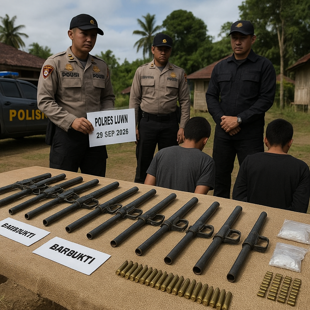 Dua Terduga Pelaku Perang Kelompok di Walenrang Timur Diciduk, Polisi Sita 10 Papporo dan Ratusan Peluru