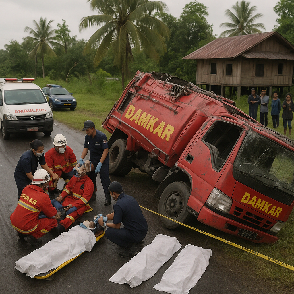 Kronologi Mobil Damkar Pangkep Terguling Hingga Gugurkan 3 Petugas