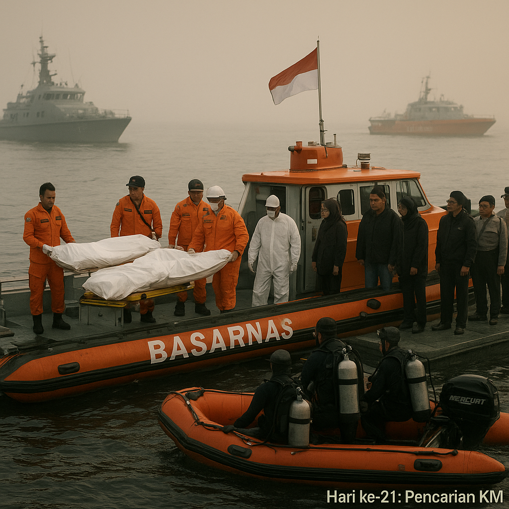 Hari ke-21 Pencarian KM Virgo 8, 50 Jasad Berhasil Dievakuasi Tim Penyelam Gabungan