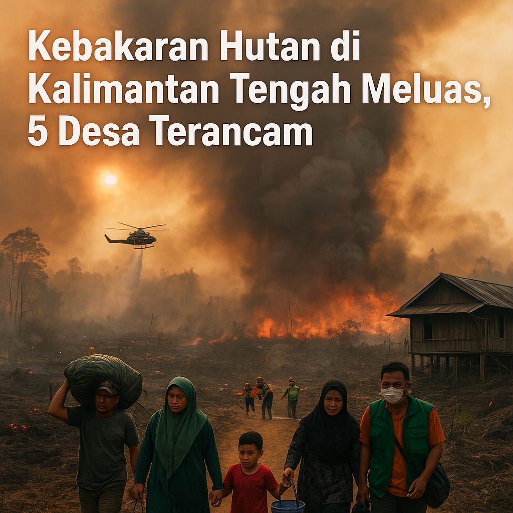 Kebakaran Hutan di Kalimantan Tengah Meluas, 5 Desa Terancam