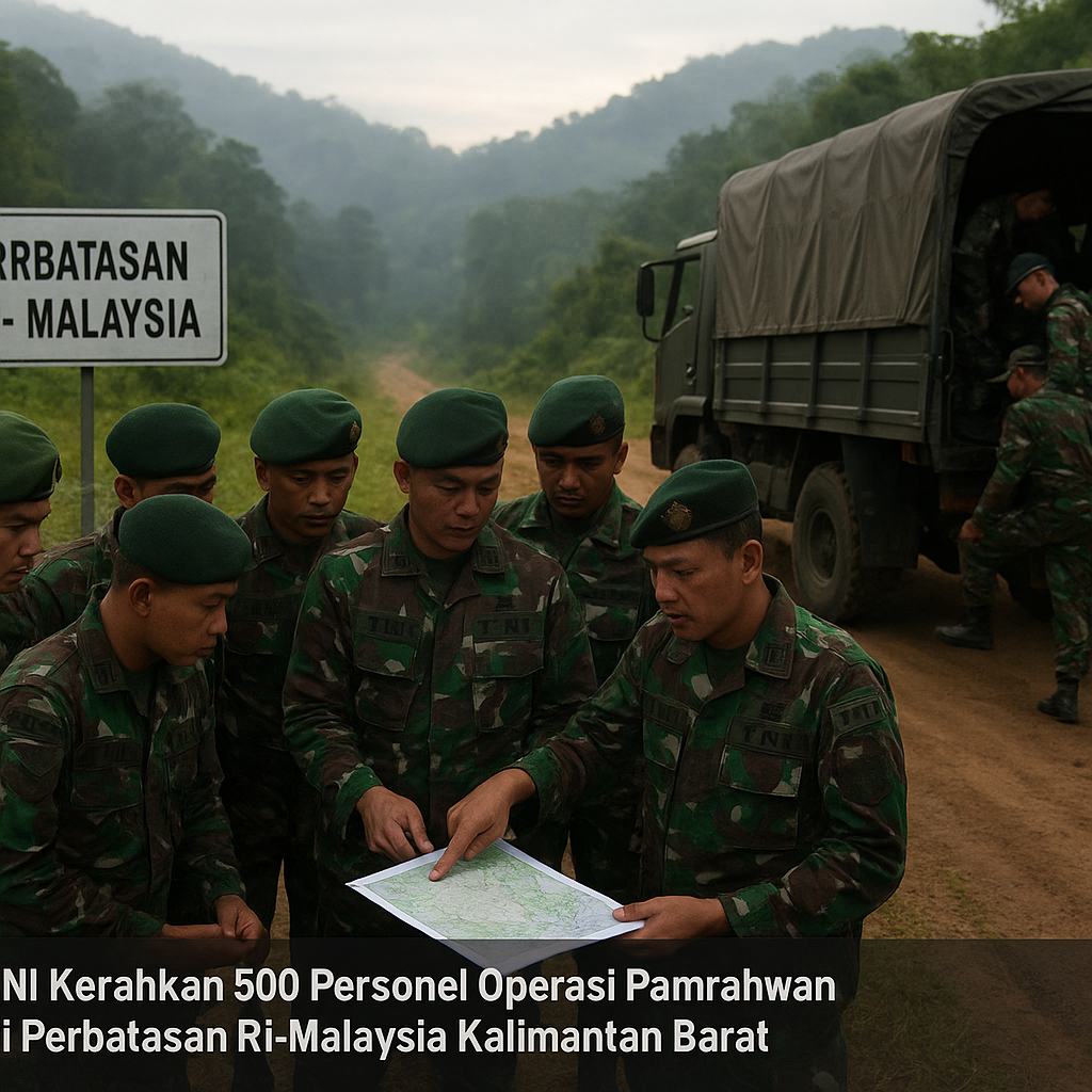 TNI Kerahkan 500 Personel Operasi Pamrahwan di Perbatasan RI-Malaysia Kalimantan Barat