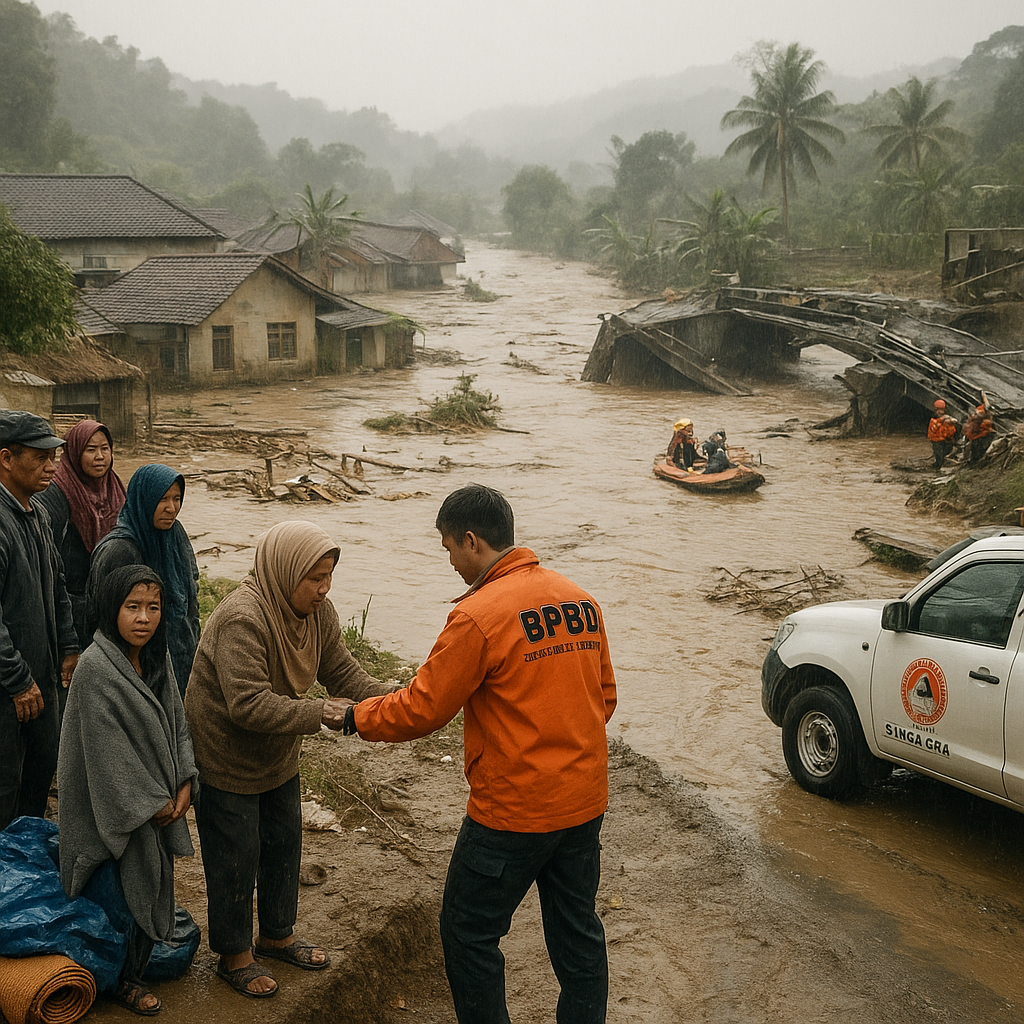 Banjir Bandung Landa 3 Kecamatan di Bandung Barat, 1.200 Jiwa Mengungsi