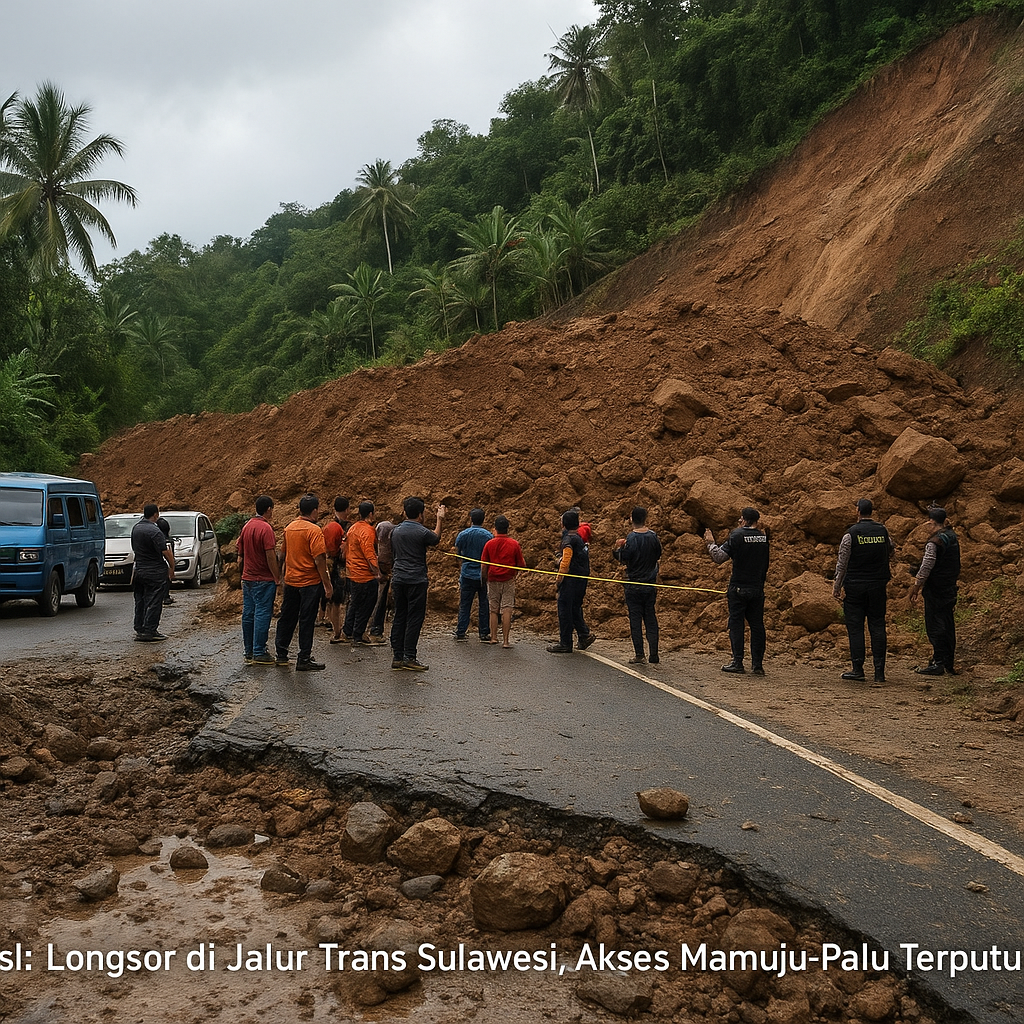 Longsor di Jalur Trans Sulawesi, Akses Mamuju-Palu Terputus Total