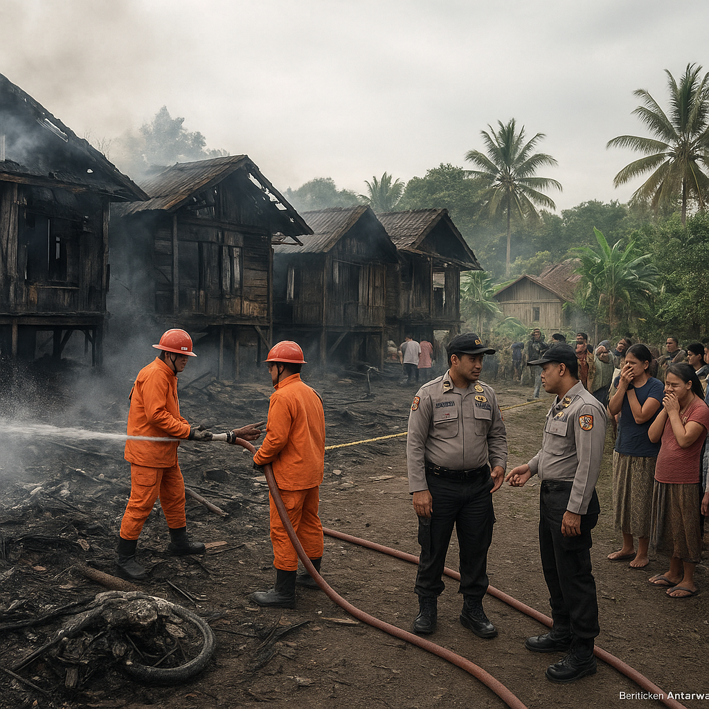 Bentrokan Antarwarga di Kabupaten Lampung Tengah, 5 Rumah Dibakar