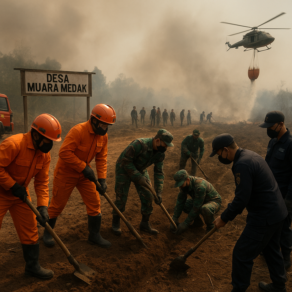 353 Personel Gabungan Masih Tangani Karhutla di Muara Medak Muba, Operasi Darat-Udara Diperkuat