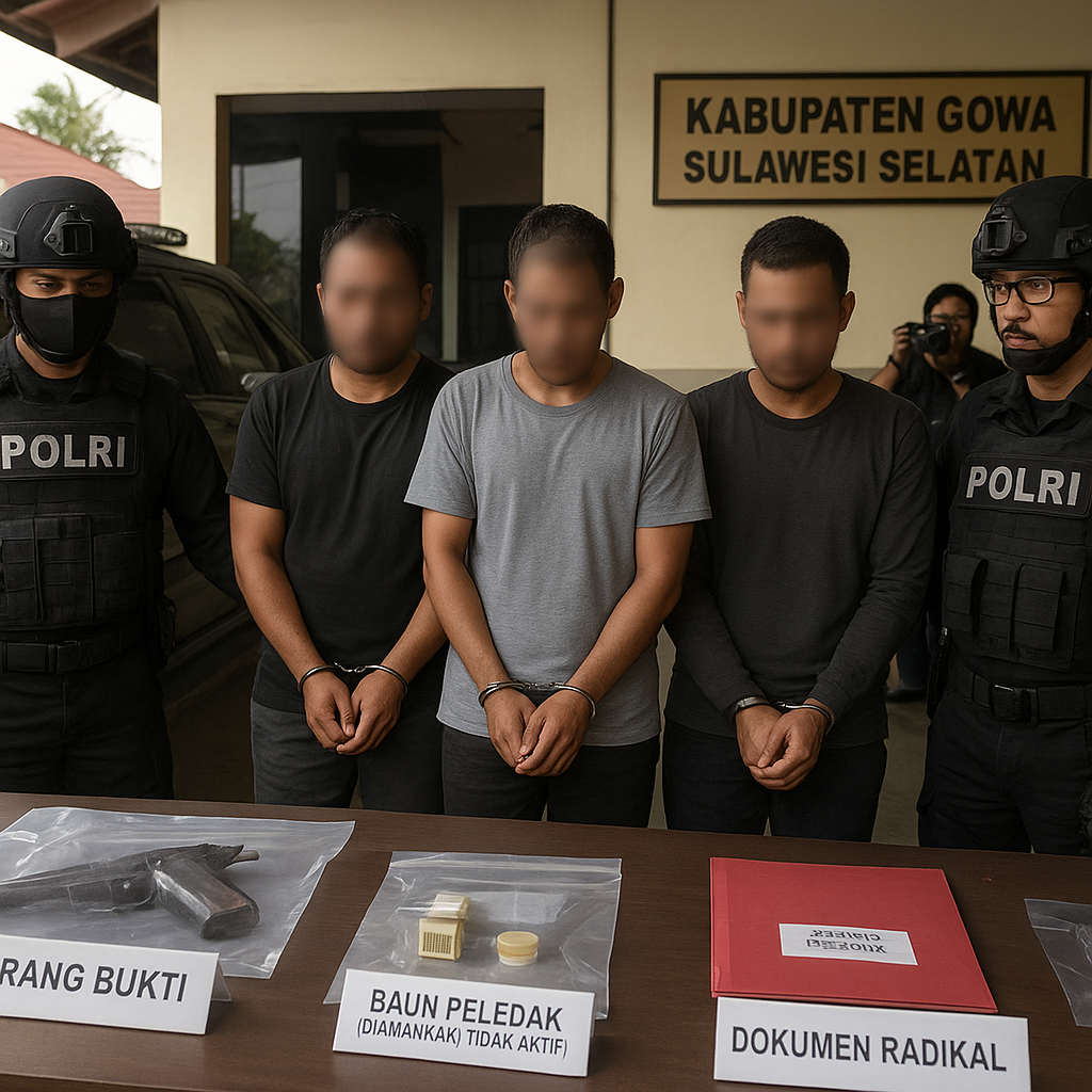 Polri Tangkap Tiga Terduga Teroris JAD di Sulawesi Selatan, Sita Bahan Peledak