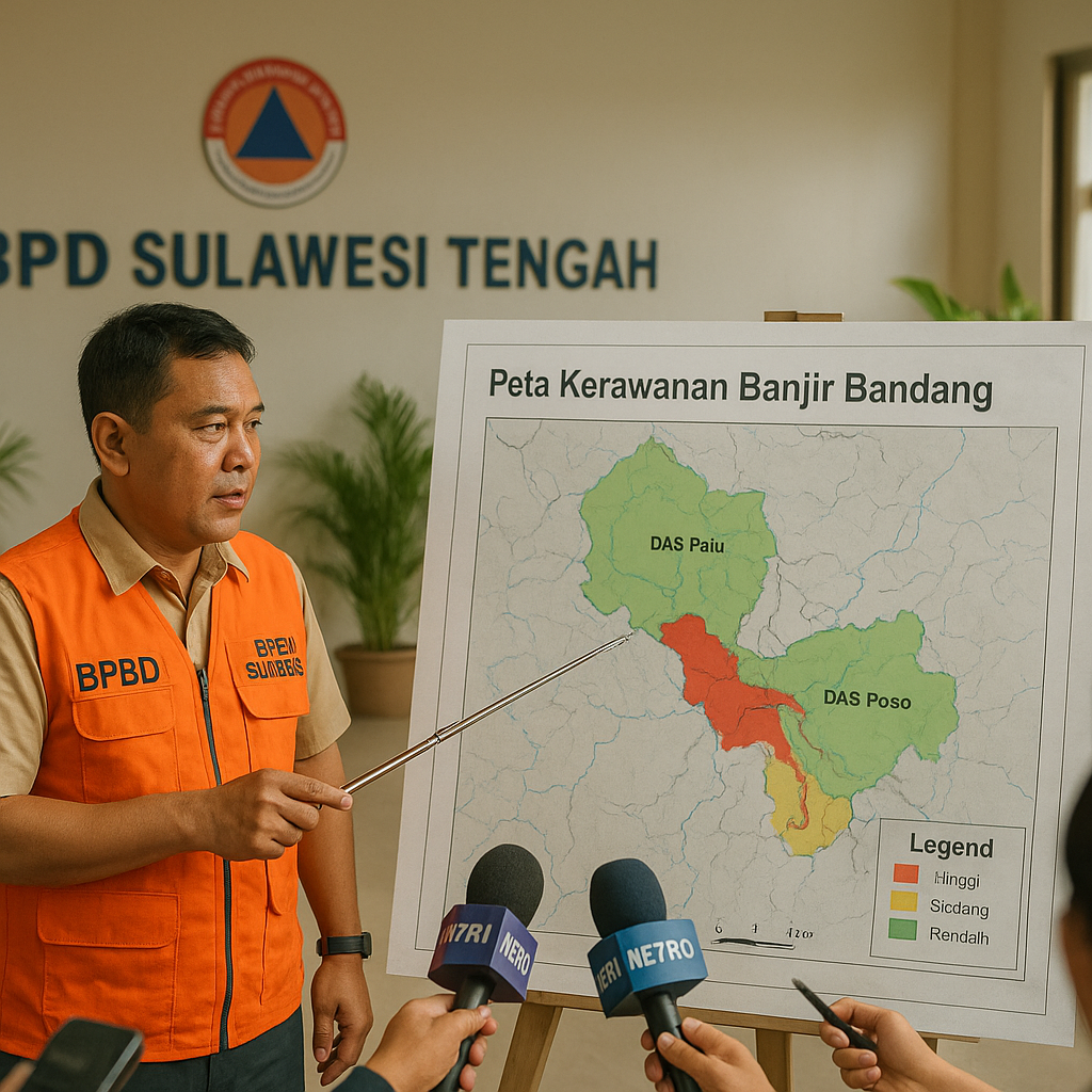 BPBD Sulawesi Tengah Rilis Peta Kerawanan Banjir Bandang untuk Tiga Daerah Aliran Sungai
