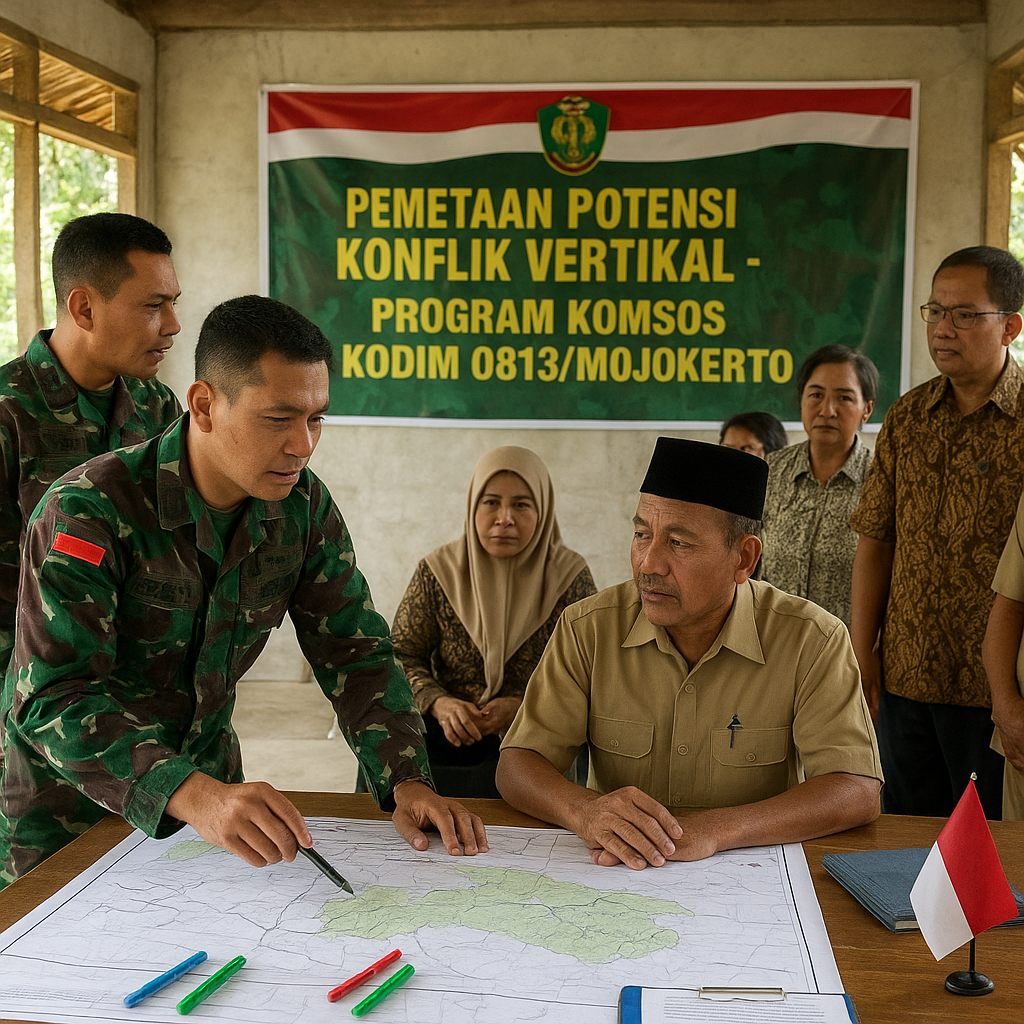 Kodim 0813/Mojokerto Gelar Pemetaan Potensi Konflik Vertikal di 18 Desa melalui Program Komsos