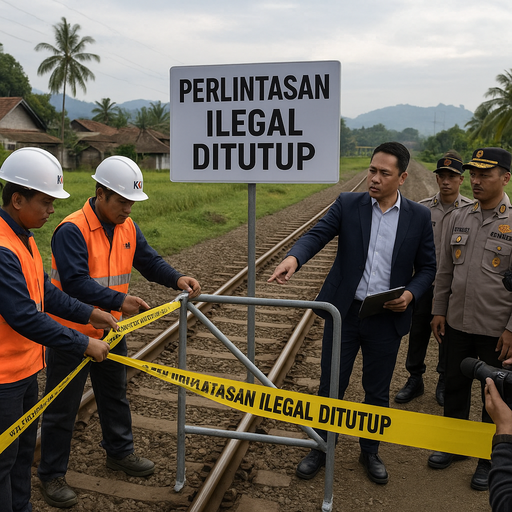 KAI Daop 2 Bandung Tutup 38 Perlintasan Ilegal Demi Keselamatan Kereta Api