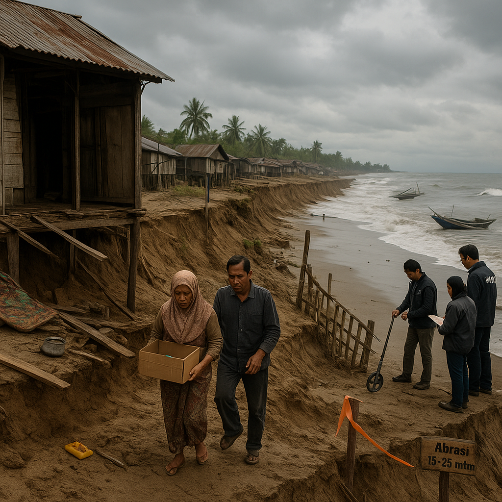 Kajian BRIN: 22 Desa Pesisir di Sumatera Utara Rawan Abrasi Parah, Ancaman Pengungsian dan Konflik Agraria