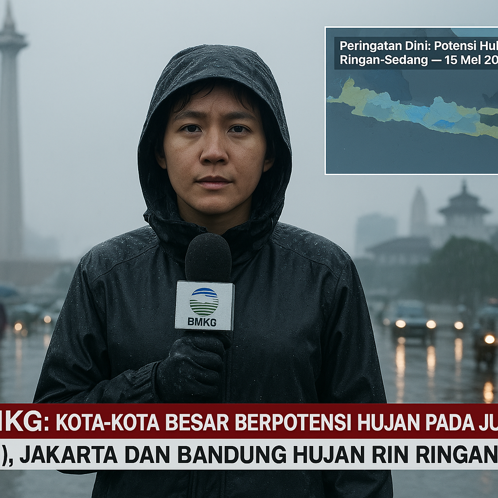 BMKG: Kota-kota Besar Berpotensi Hujan pada Jumat (15/5), Jakarta dan Bandung Hujan Ringan