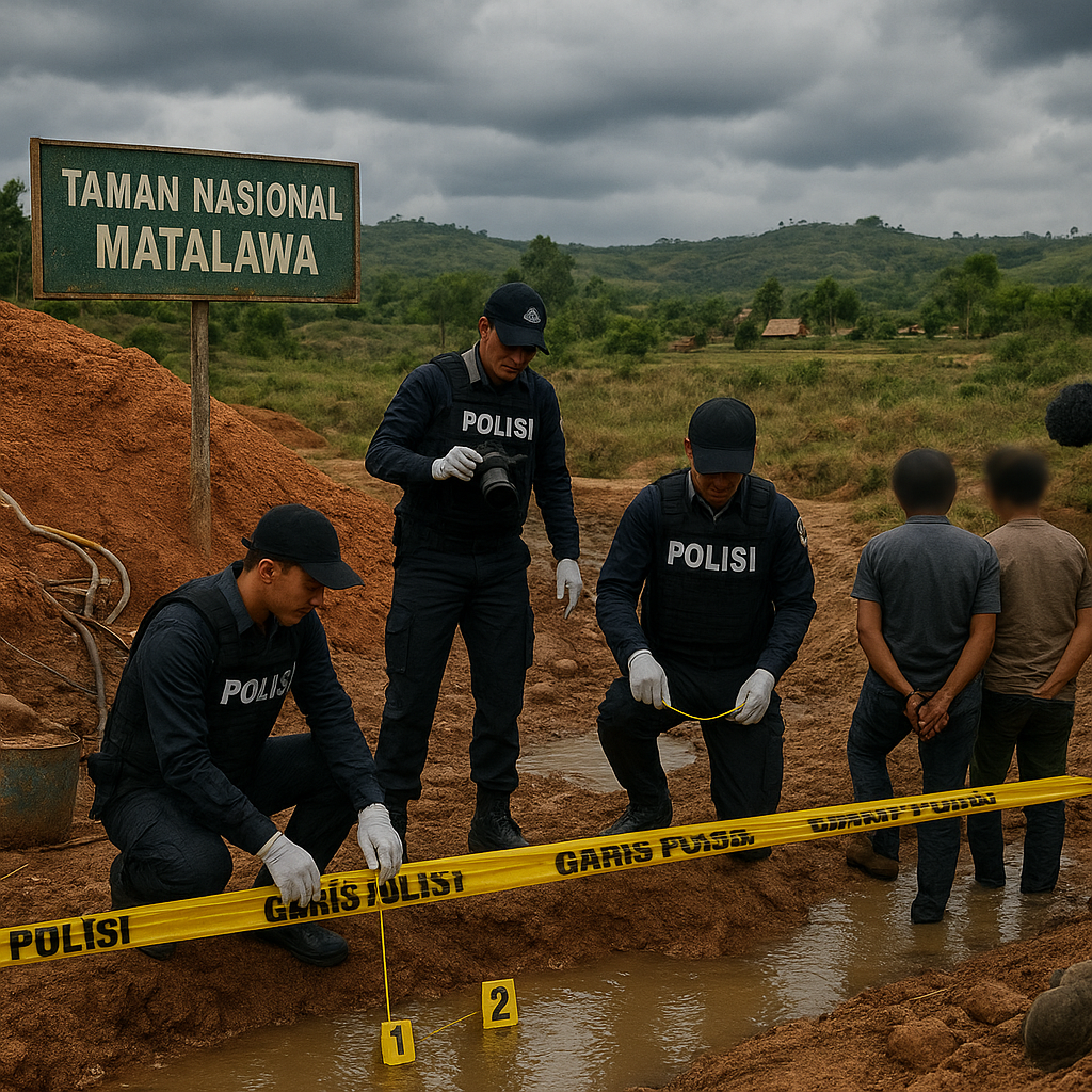 Polisi Tetapkan Tiga Tersangka Penambangan Emas Ilegal di TN Matalawa