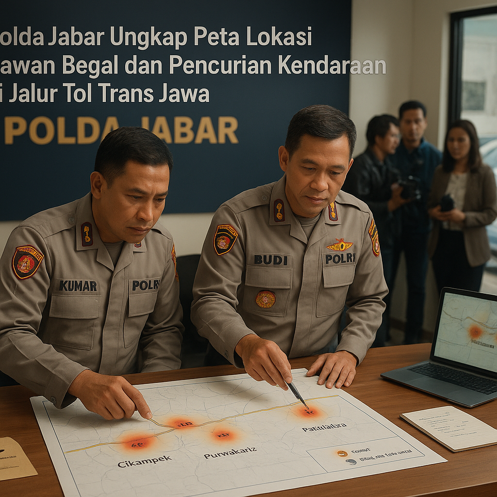 Polda Jabar Ungkap Peta Lokasi Rawan Begal dan Pencurian Kendaraan di Jalur Tol Trans Jawa