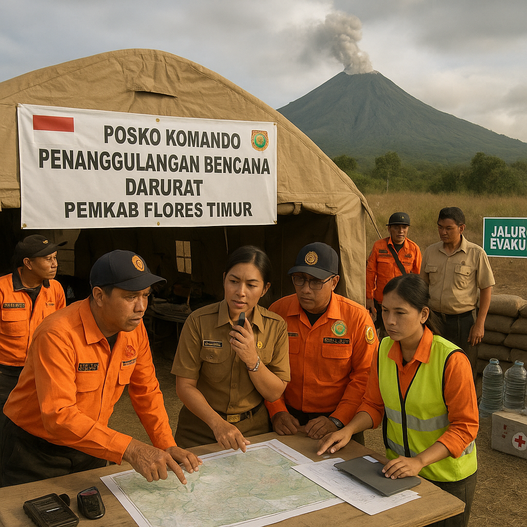 Pemkab Flores Timur Siagakan Posko Bencana Menyikapi Peningkatan Aktivitas Gunung Api Lewotobi