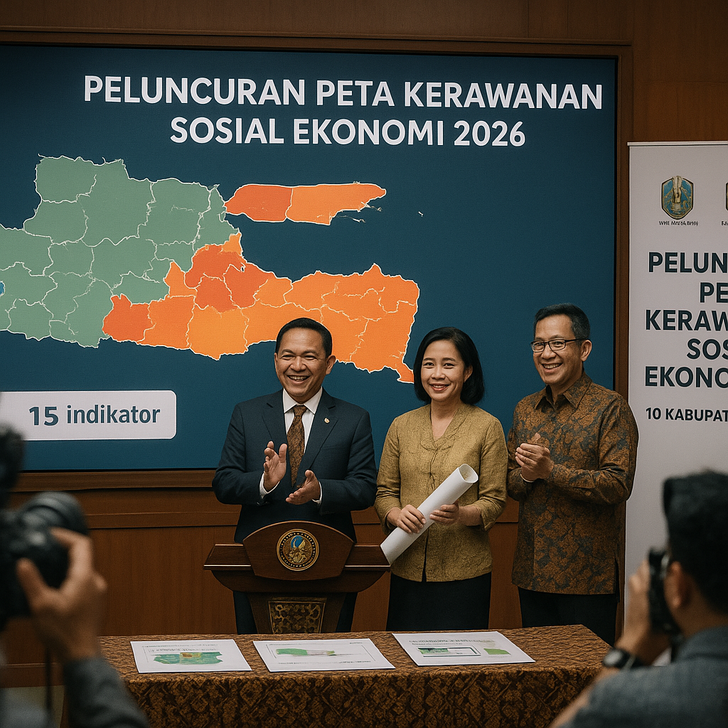 Pemerintah Provinsi Jawa Timur Luncurkan Peta Kerawanan Sosial Ekonomi di 10 Kabupaten