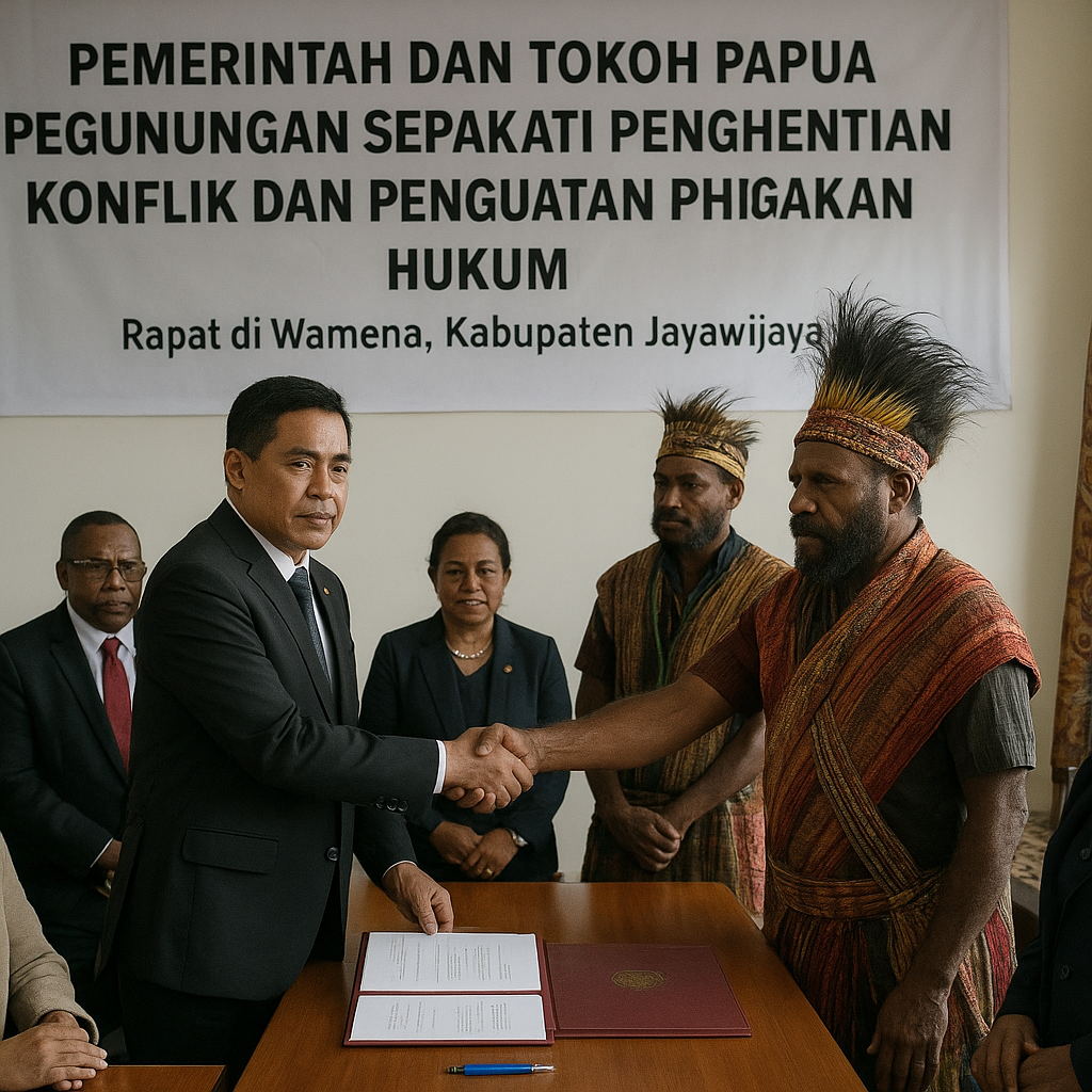 Pemerintah dan Tokoh Papua Pegunungan Sepakati Penghentian Konflik dan Penguatan Penegakan Hukum