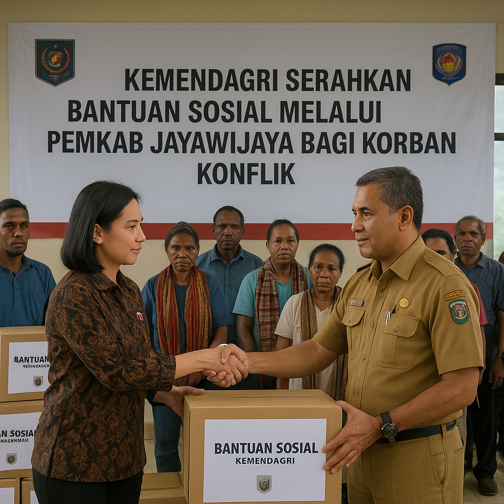 Kemendagri Serahkan Bantuan Sosial melalui Pemkab Jayawijaya bagi Korban Konflik