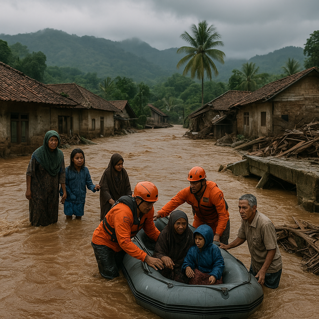 Banjir Bandang Merendam 4 Desa di Kabupaten Garut, Jawa Barat