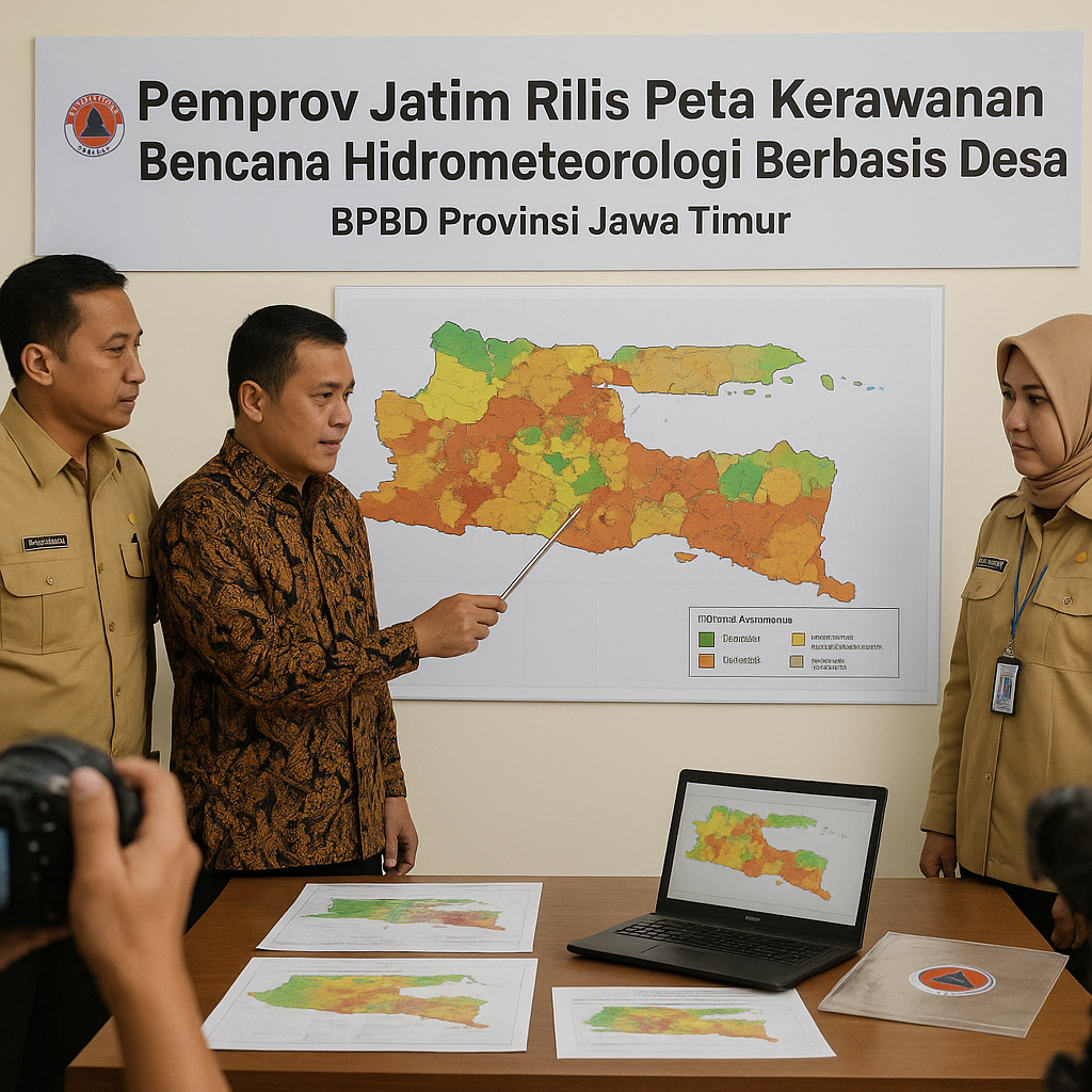 Pemprov Jatim Rilis Peta Kerawanan Bencana Hidrometeorologi Berbasis Desa