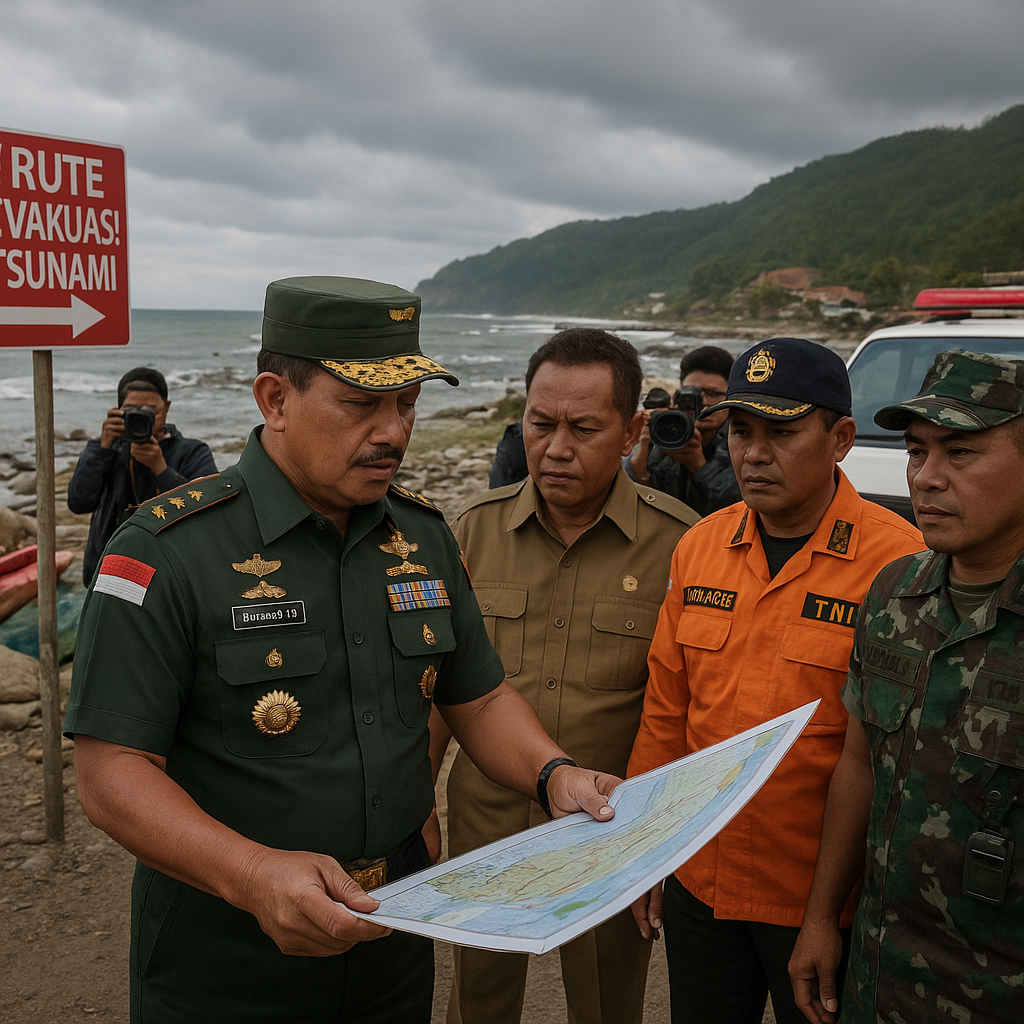 Panglima TNI Tinjau Kesiapan Penanggulangan Bencana di Pesisir Selatan Jawa