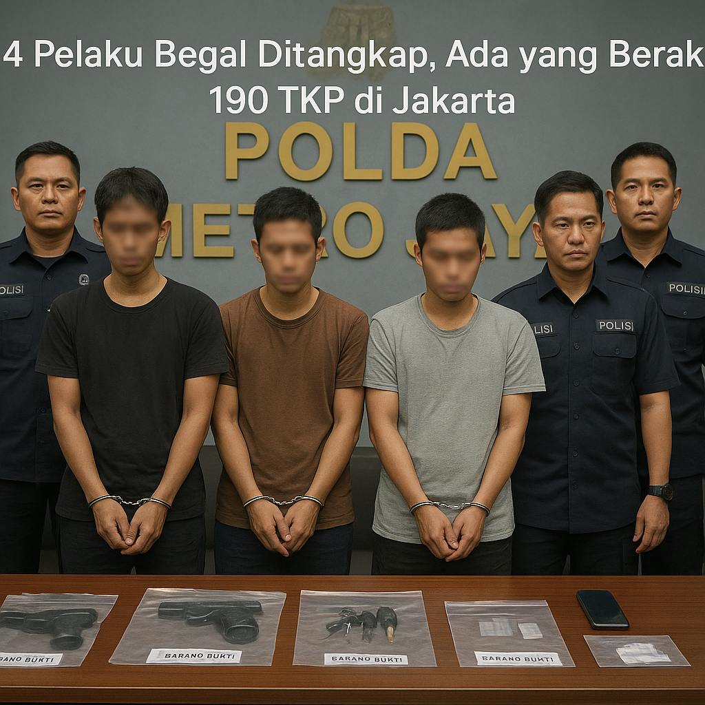 4 Pelaku Begal Ditangkap, Ada yang Beraksi 190 TKP di Jakarta