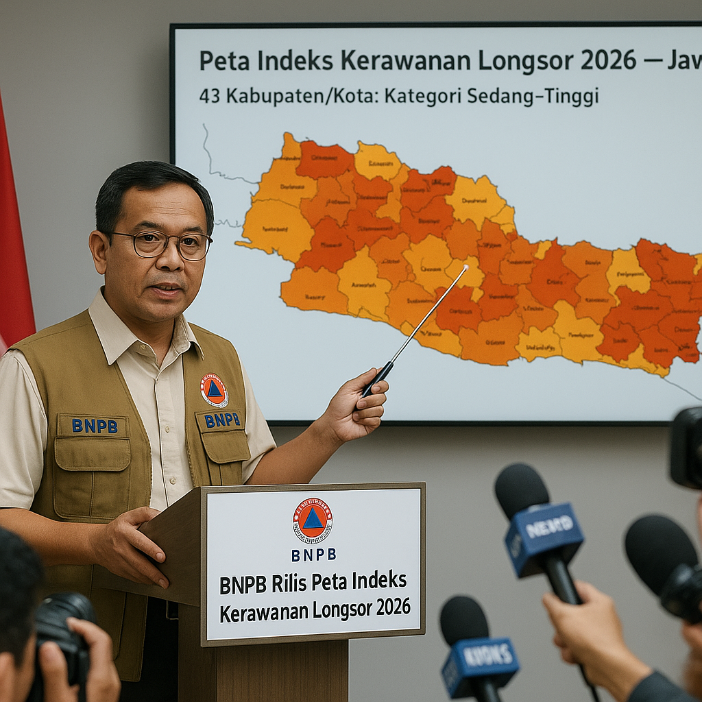 BNPB Rilis Peta Kerawanan Longsor Terbaru: 43 Kabupaten/Kota di Jawa Barat Masuk Kategori Tinggi