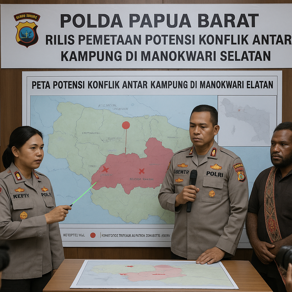Polda Papua Barat Rilis Pemetaan Potensi Konflik Antar Kampung di Manokwari Selatan