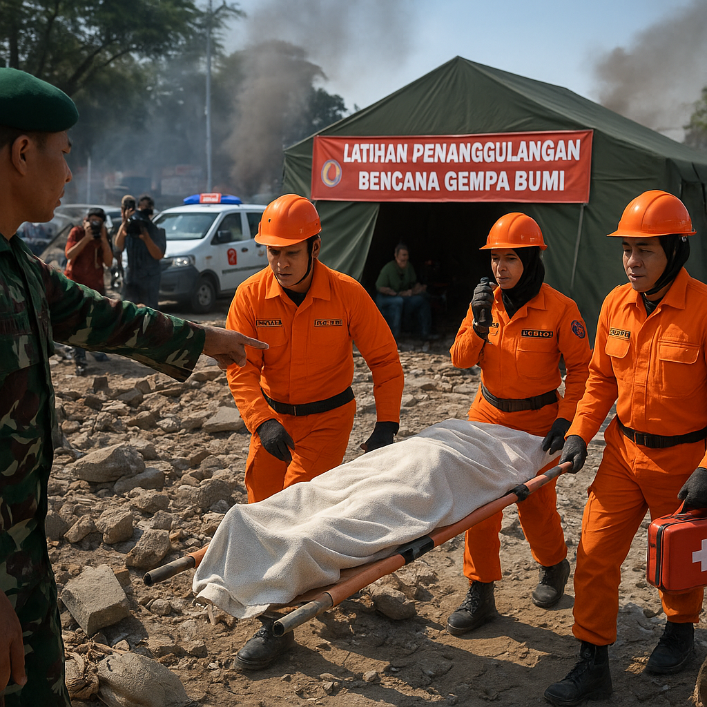 Kodim 0312 Padang Gelar Latihan Penanggulangan Bencana Gempa Bumi Bersama BPBD