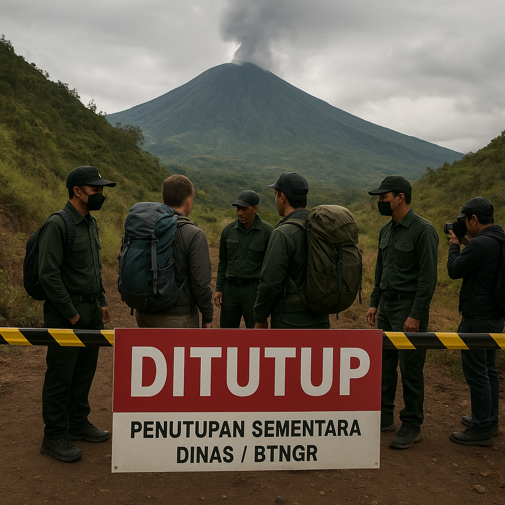 Penutupan Jalur Pendakian Gunung Rinjani Diperpanjang Imbas Erupsi dan Kerawanan