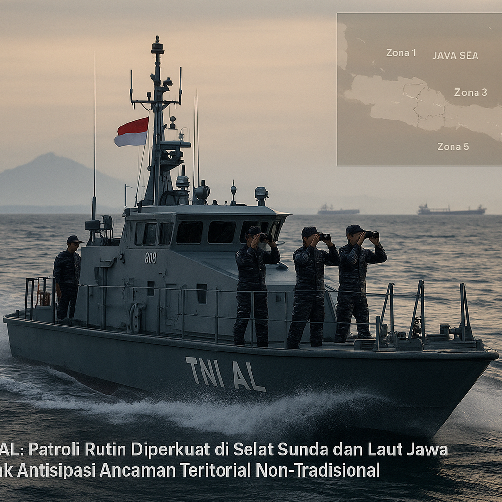 TNI AL: Patroli Rutin Diperkuat di Selat Sunda dan Laut Jawa untuk Antisipasi Ancaman Teritorial Non-Tradisional