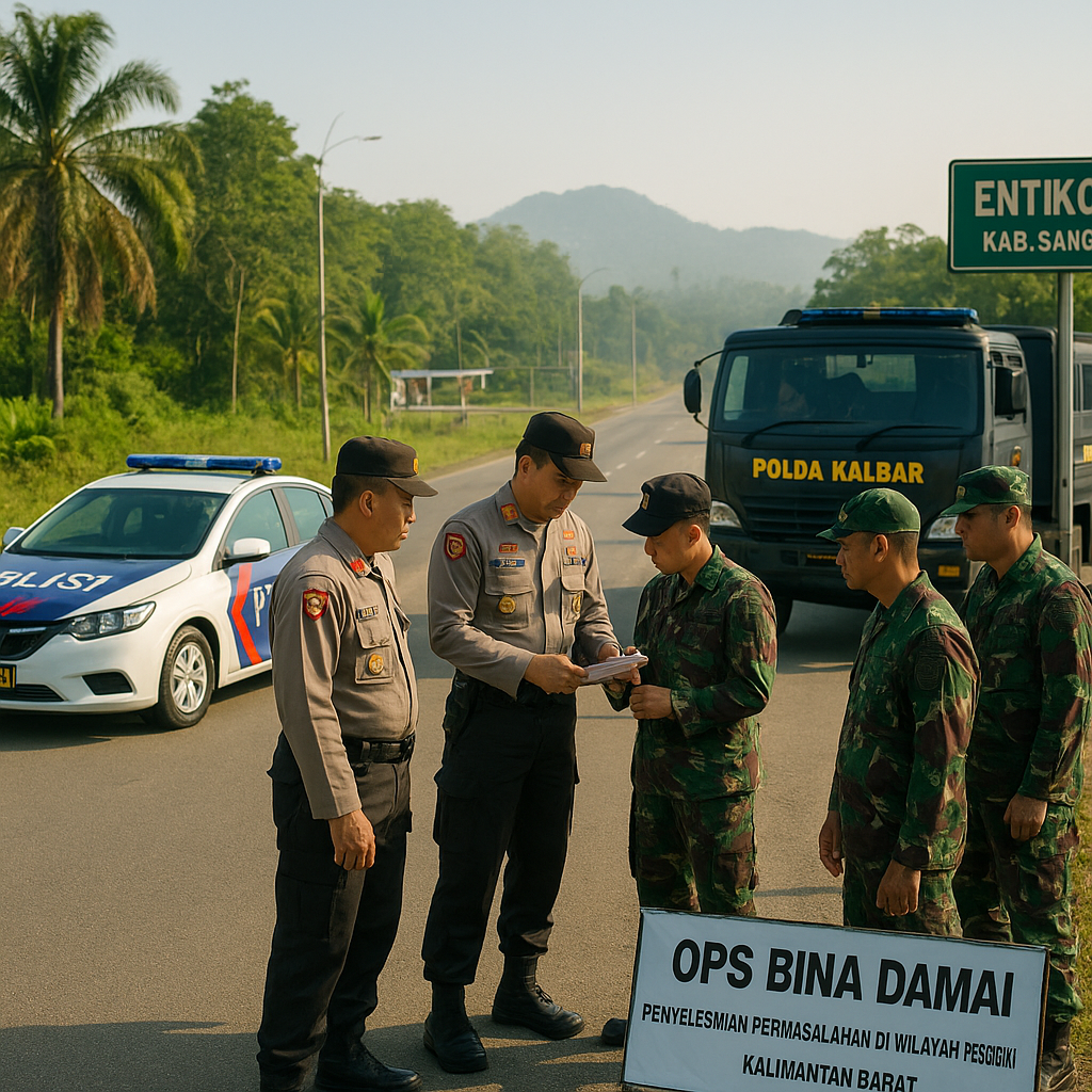 Polda Kalimantan Barat Gelar Operasi Gabungan di Perbatasan Entikong untuk Antisipasi Konflik Sosial Pasca-Pengumuman Proyek Nasional