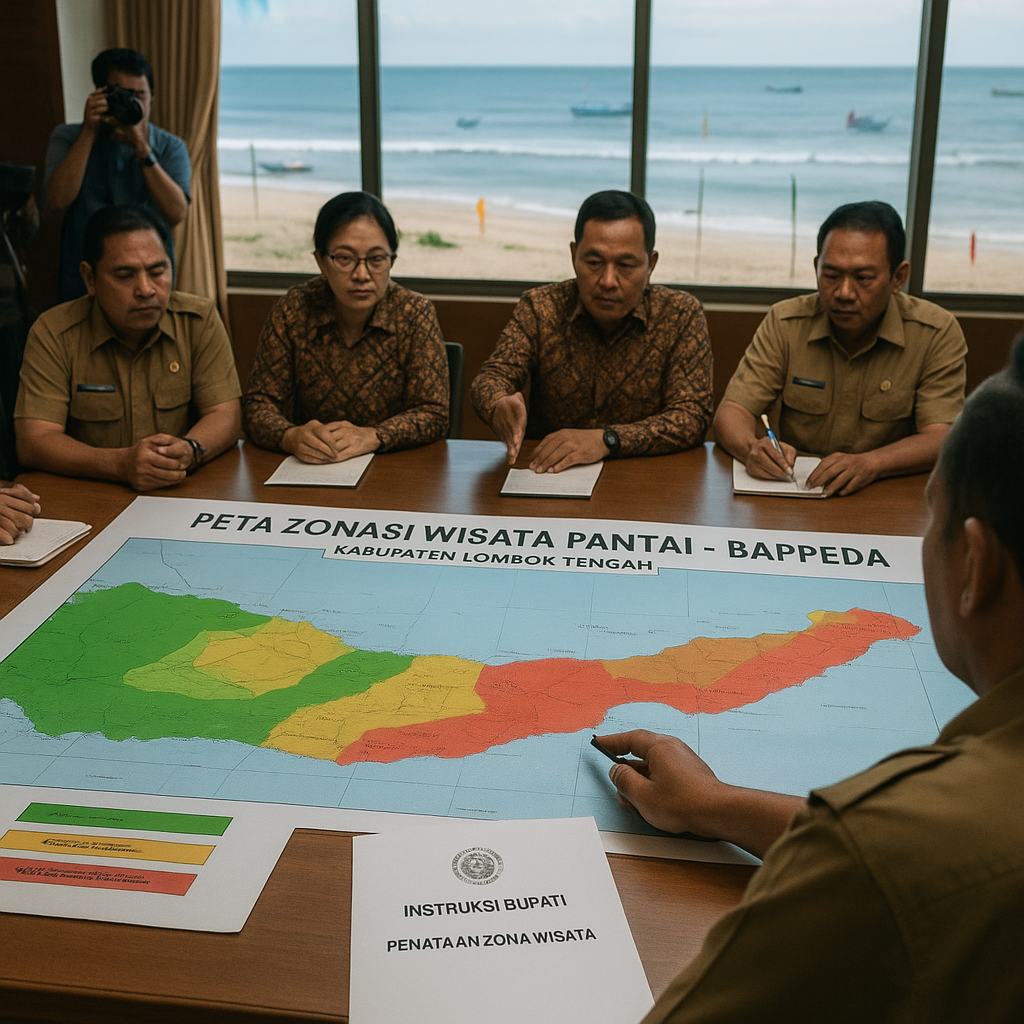 Bupati Lombok Tengah Mengeluarkan Instruksi Penataan Zona Wisata untuk Mitigasi Kerawanan Sosial di Kawasan Pantai
