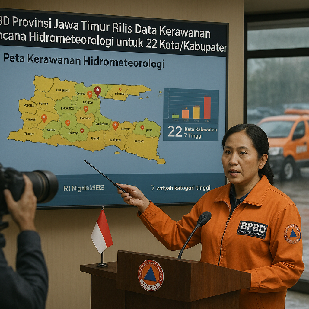 BPBD Provinsi Jawa Timur Rilis Data Kerawanan Bencana Hidrometeorologi untuk 22 Kota/Kabupaten