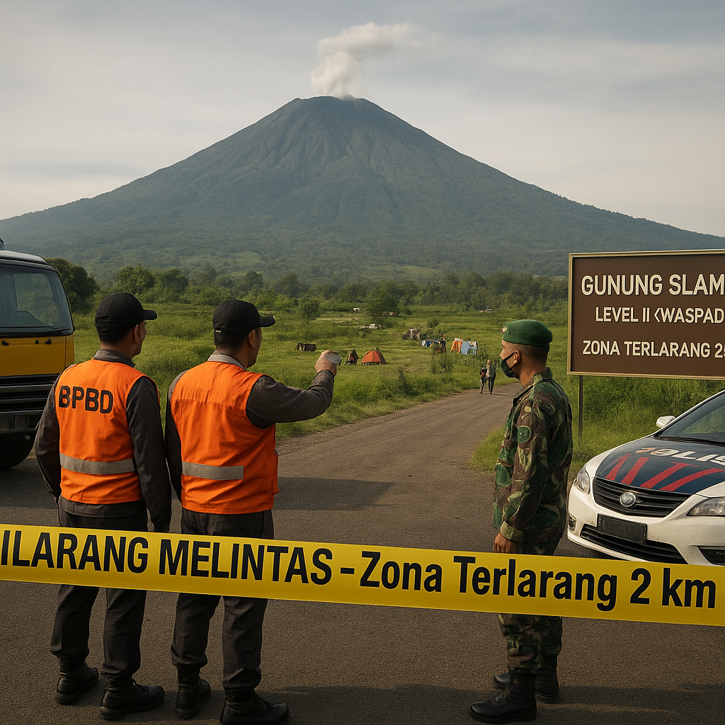 Gunung Slamet Meningkat ke Status Waspada, Radius 2 Km dari Puncak Dikosongkan