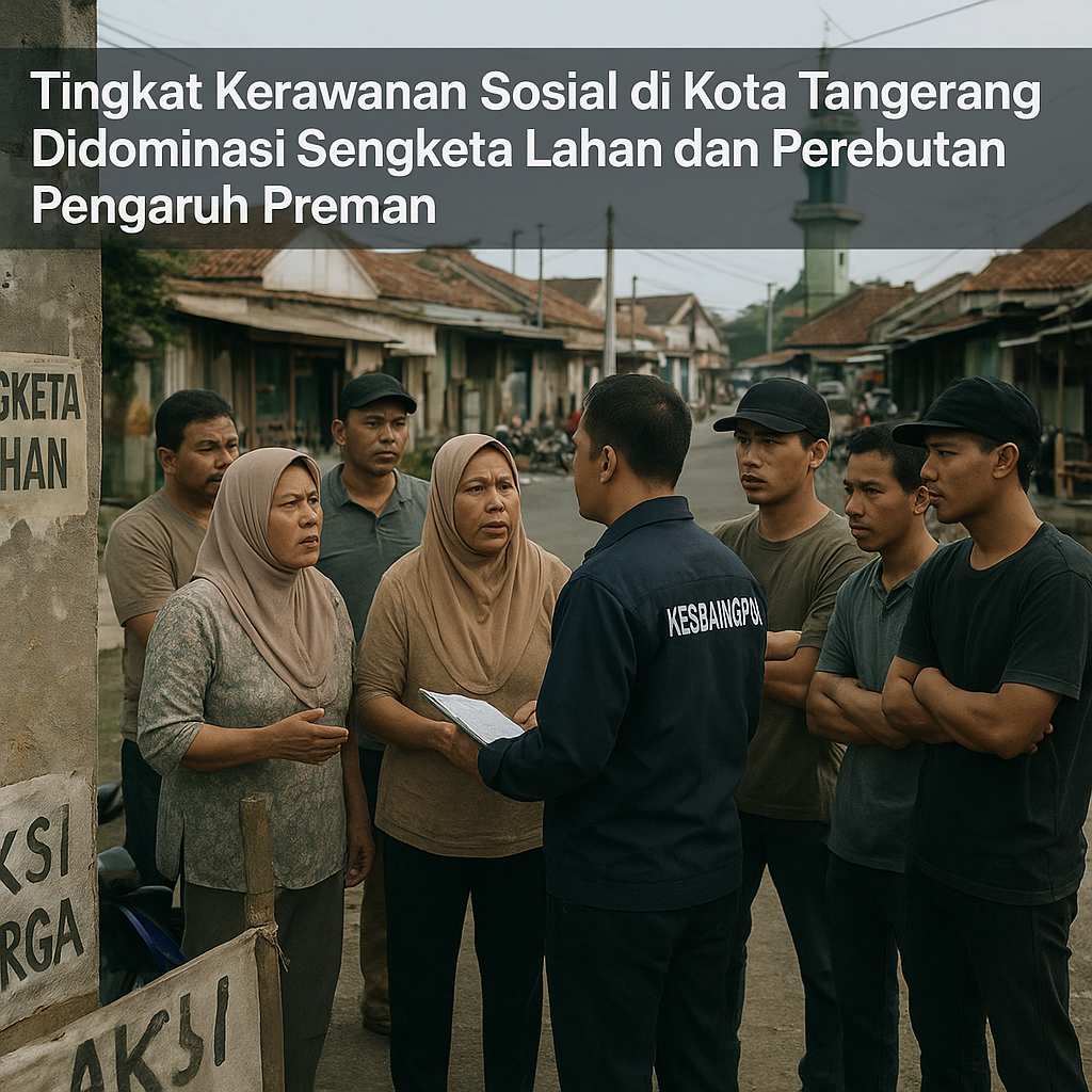 Tingkat Kerawanan Sosial di Kota Tangerang Didominasi Sengketa Lahan dan Perebutan Pengaruh Preman