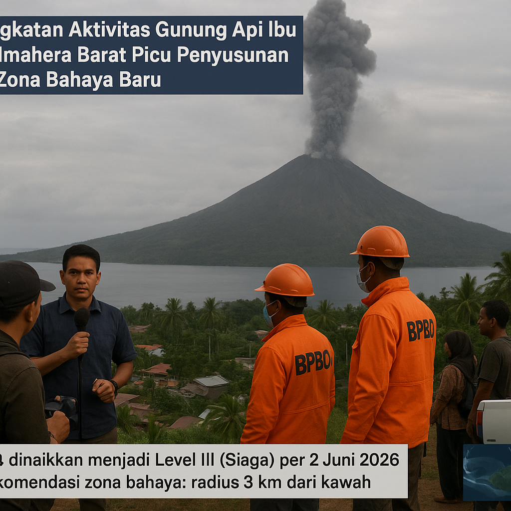 Peningkatan Aktivitas Gunung Api Ibu di Halmahera Barat Picu Penyusunan Peta Zona Bahaya Baru